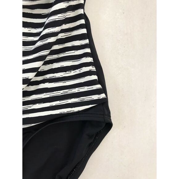 Michael by Michael Kors Multicolor Stripe Zip Strapless One Piece Swimsuit - Picture 6 of 9